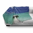 thumbnail image 3 of Beach Soft Flannel Fleece Blanket, Idyllic Maldives Lagoon Honeymoon Romance Holiday Vacation Seaside Picture, Cozy Plush for Indoor and Outdoor Use, 70" x 90", Turquoise White Blue, by Ambesonne, 3 of 6