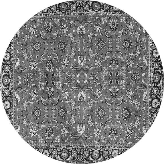 Ahgly Company Indoor Round Oriental Gray Traditional Area Rugs, 5' Round