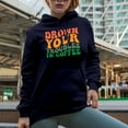 thumbnail image 2 of Drown Your Troubles in Coffee, Caffeine Fix Quote or Saying, Groovy Retro Wavy Text Merch Gift, Navy Blue Hooded Sweatshirt or Hoodie, 2XL, 2 of 5