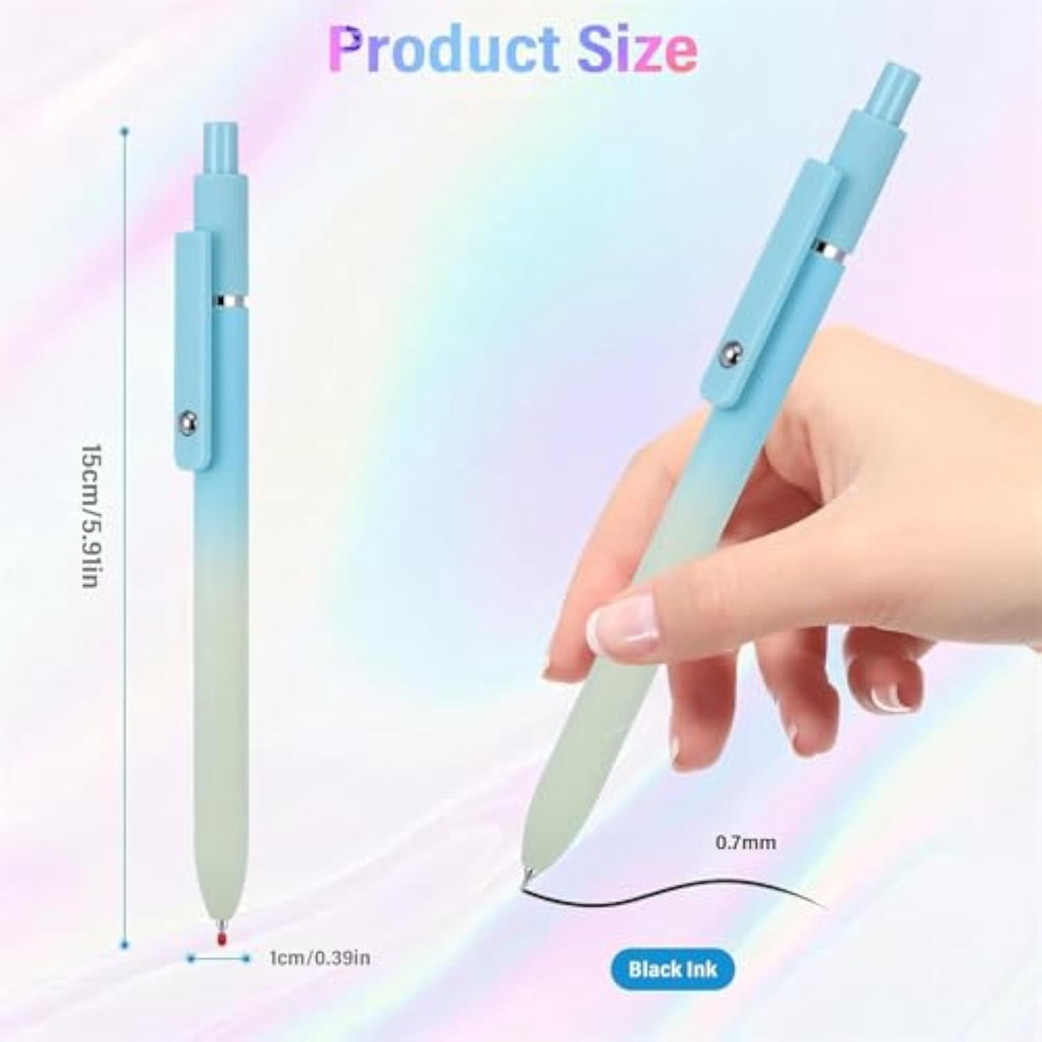 Emboadlie 5 PCS Gel Ink Pens, 2025 New 0.7mm Medium Tip Black Ink Roller Ball Pen, Quick Drying Pen For Smooth Writing, No Bleed for Journaling Note Taking, Home  Office Supplies