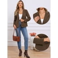 thumbnail image 2 of DARING DIVA Women's Notched Lapel Long Sleeve Work Blazer with Pocket XS Brown, 2 of 6