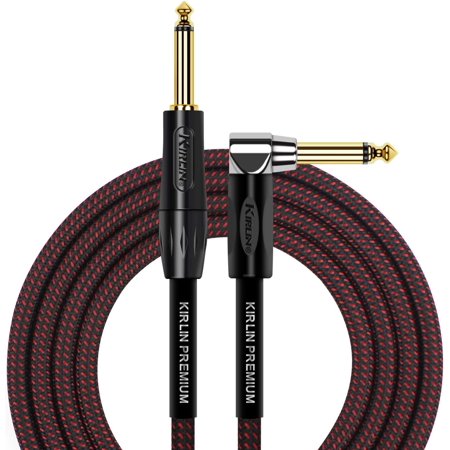 KIRLIN Cable IWB-202BFGL-10/BR 10-Feet Premium Plus Instrument Cable, Black/Red Woven Jacket