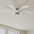 thumbnail image 2 of Insigna Collection 72-in Six-Blade Vintage Brass Contemporary Ceiling Fan with Matte White Blades, 2 of 4