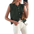 thumbnail image 1 of Chaleco sin mangas con botones PRETTYGARDEN verde militar XL, 1 of 8
