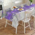 thumbnail image 4 of Purple Grey Abstract Rectangle Tablecloth, Gradient Geometric Graffiti Modern Art Waterproof & StainResistant Tablecloth, Washable Oil-proof Table Cover for Dining/Party/Wedding/Buffet 54x108 In, 4 of 9