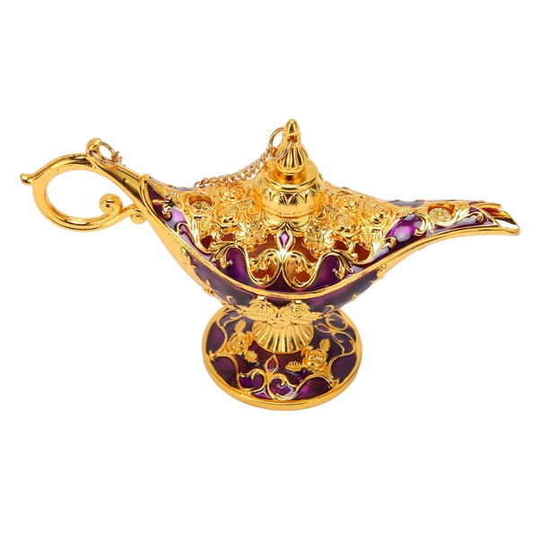 Lámpara árabe, Luz árabe De Los Deseos Dorada Y Morada, Exquisita Decoración Vintage, Segura Para Fiesta De Bodas