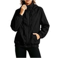 thumbnail image 3 of Vmvidoty Women's Athletic Jackets High Collar Thin Zipper Windbreaker Jacket with Pockets Lightweight Windproof Outerwear for Walking Black L, 3 of 9
