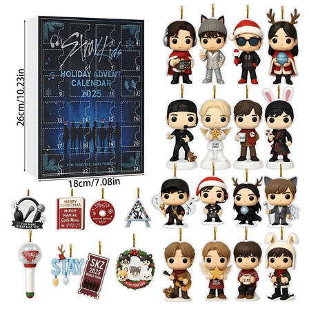 Stray Kids Advent Calendar 2025 2026 Christmas Halloween Figures Party Favors Countdown Tree Ornaments Stocking Gifts Collectible Doll Vacation Stuffers 24 pcs