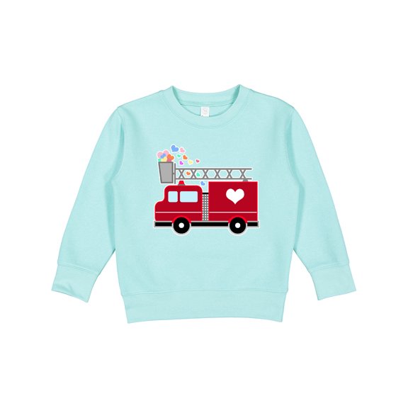 Inktastic Easter Red Firetruck with Pink Hearts Toddler Sweatshirt