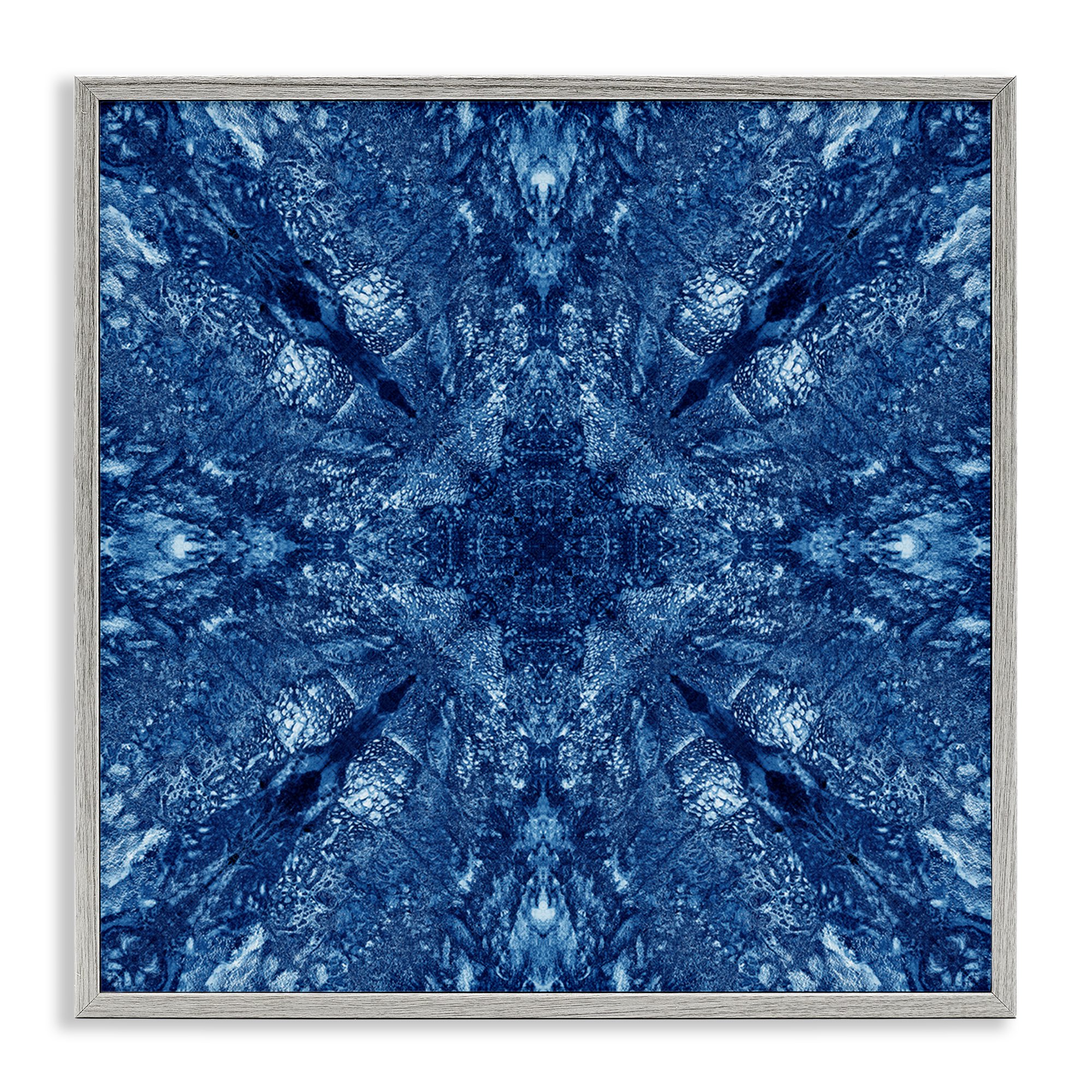 Stupell Industries Centric Symmetry Pattern Abstract Painting Gray Framed Art Print Wall Art 12 x 12