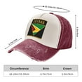 thumbnail image 3 of Unisex Golden Guyana Flag Vintage Washed Distressed Cotton Dad Trucker Hat Baseball Cap Dark Red, 3 of 7