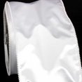 thumbnail image 2 of Designer Pure White Wired Pearl Edge Satin Craft Ribbon 6" x 20 Yards, 2 of 2
