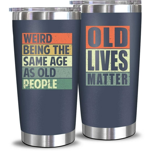 NewEleven Cadeaux pour Hommes Femmes - Idées de Cadeaux Amusants pour Papa Maman Grand-Père Grand-Mère Mari Épouse Oncle Lui - 40e 50e 60e 70e 80e Anniversaire Cadeaux pour Hommes Femmes - Tumbler 20 Oz