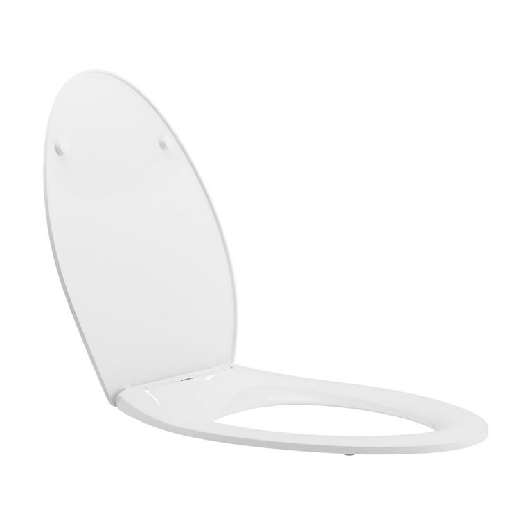 R&T Elongated Toilet Seat with Night Light Sound-activated Sensing Light  Quiet Close Quick-Release (Elongated)