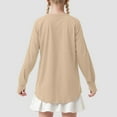thumbnail image 4 of Yindaity Long Sleeves for Girls Girls Long Sleeve T Shirts Kids Crewneck Fall Winter Tops Basic Tees(Khaki,3-4 Years), 4 of 8