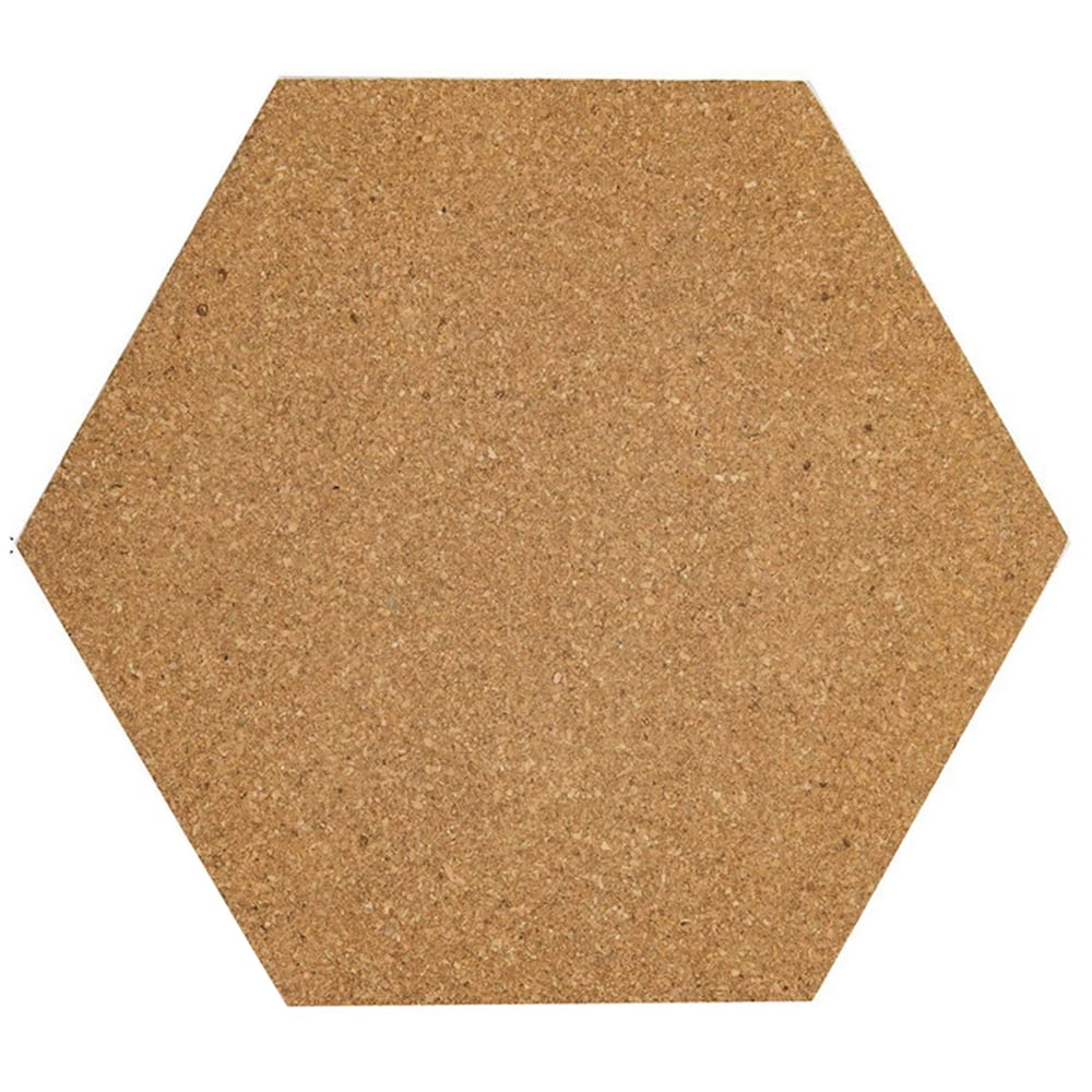 Qomolangma 12 Pack Hexagon Cork Board 12" x 10.2"-1/2" Thick Wall Bulletin Boards Cork Tiles Self-Adhesive Corkboards with 100PCS Push Pins for Wall