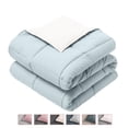 thumbnail image 4 of Ultra Soft Hypoallergenic Reversible Silky Soft Plush Throw Blanket - Charcoal/Cream, 4 of 7