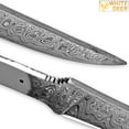 thumbnail image 2 of White Deer Damascus Blank Knife Full Tang Rain Drop Pattern Welded Skinner Blade, 2 of 3