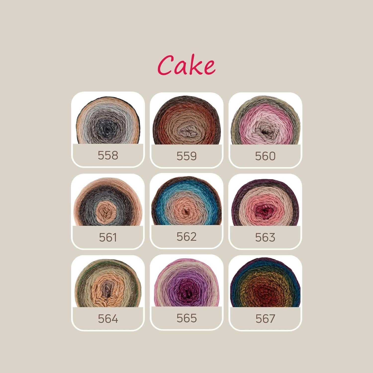 3 Skeins of Sensy Cake Yarn, 5.3 oz, 525 Yards, Multicolor Yarn for Crocheting and Knitting, Craft Yarn, Gauge 3 Light (559)