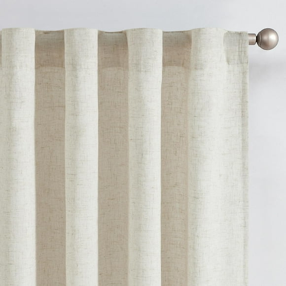 Cortinas Jinchan con forro beige, mezcla de lino, 50 x 240 cm, para sala de estar