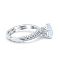 thumbnail image 2 of Two Piece Art Deco Pear Cut Bridal Set Ring Band White Opal 925 Sterling Silver Size 5, 2 of 5