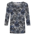 thumbnail image 5 of VBVC Women's 3/4 Sleeve Vintage Floral Tops,Ladies Lightweight Boho Pullover,Workout T-Shirts for Women,Multicolor,Size M, 5 of 6