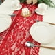 thumbnail image 3 of 33*183, Camino de Mesa Rojo Rojo, Camino de Mesa Tejido FainFun, Decoración de Mesa Vintage, Camino de Mesa Rectangular de Tela Navideña, para Decoración de Mesa de Boda, Bautismo, Comunión JM, 3 of 5