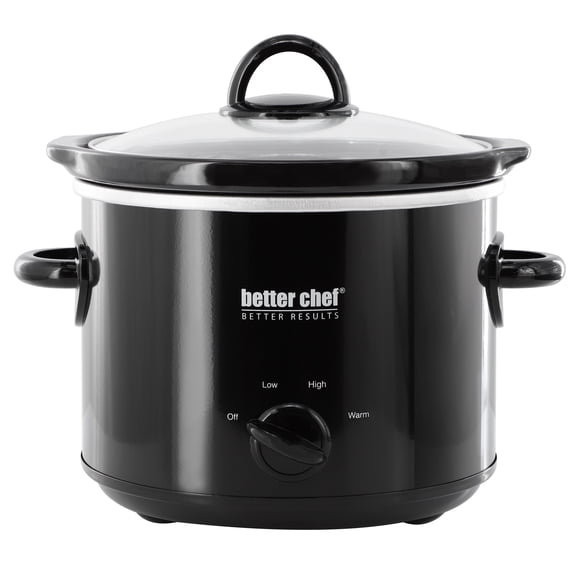 Better Chef 3 Quart Slow Cooker with Removable Stoneware Crock in Black