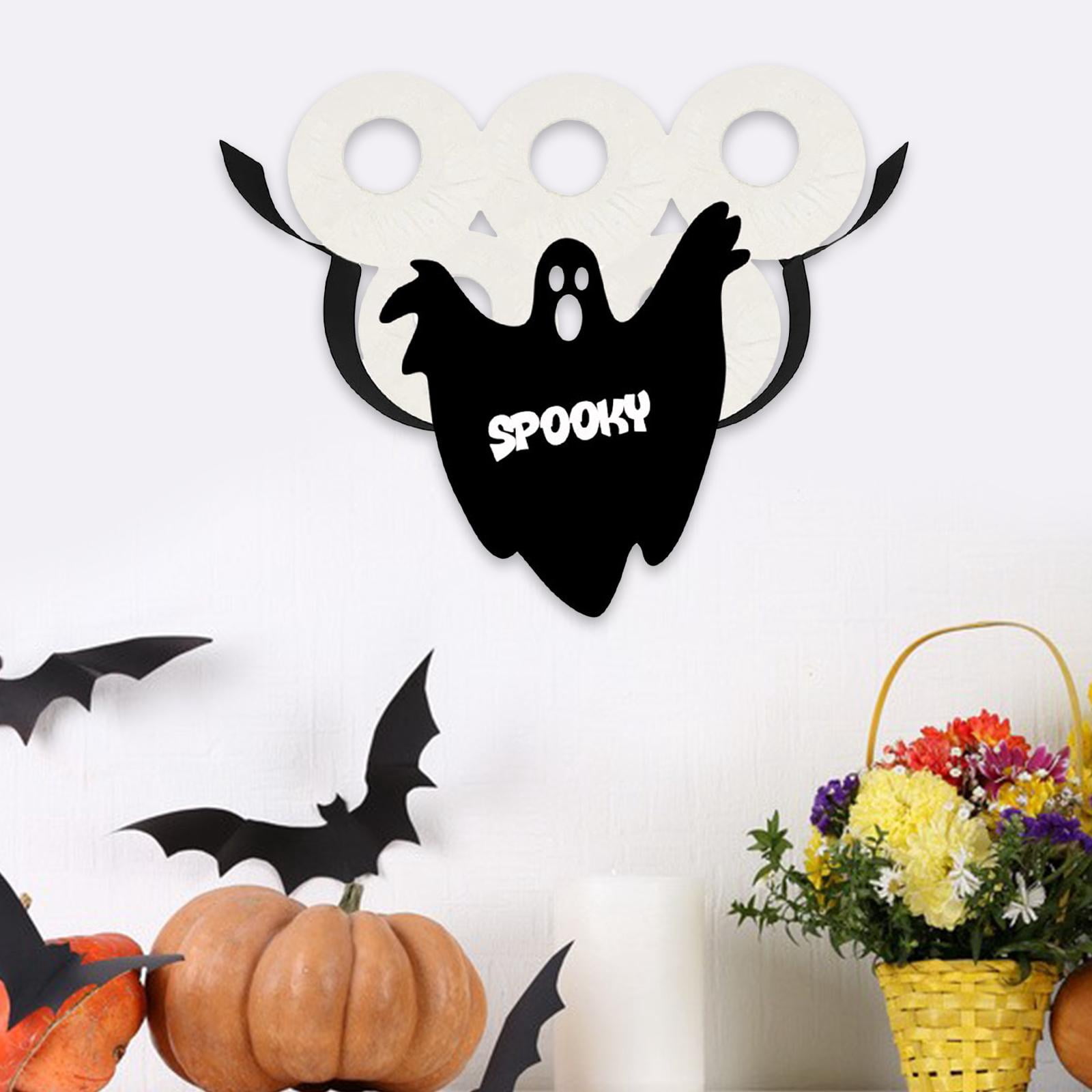 Fiocias Spooky Paper Toilet Roll Paper Wall Holder Paper Towel Rack Shelf Holds 7 Rolls