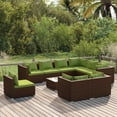 thumbnail image 1 of vidaXL 10 Piece Garden Lounge Set with Cushions Poly Rattan Brown, 1 of 5