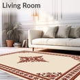 thumbnail image 2 of ODIKA 4'x6' Machine Washable Non-Slip Area Rug, Elegant Damask Weathered Heritage High Traffic Rug, Ivory, 662760, 2 of 7
