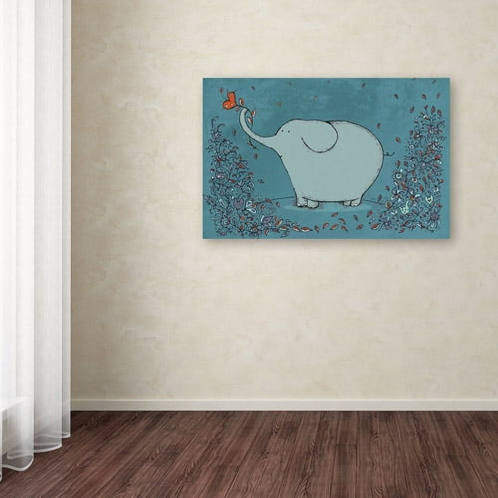 Trademark Fine Art "Garden Elephant" Canvas Art by Carla Martell