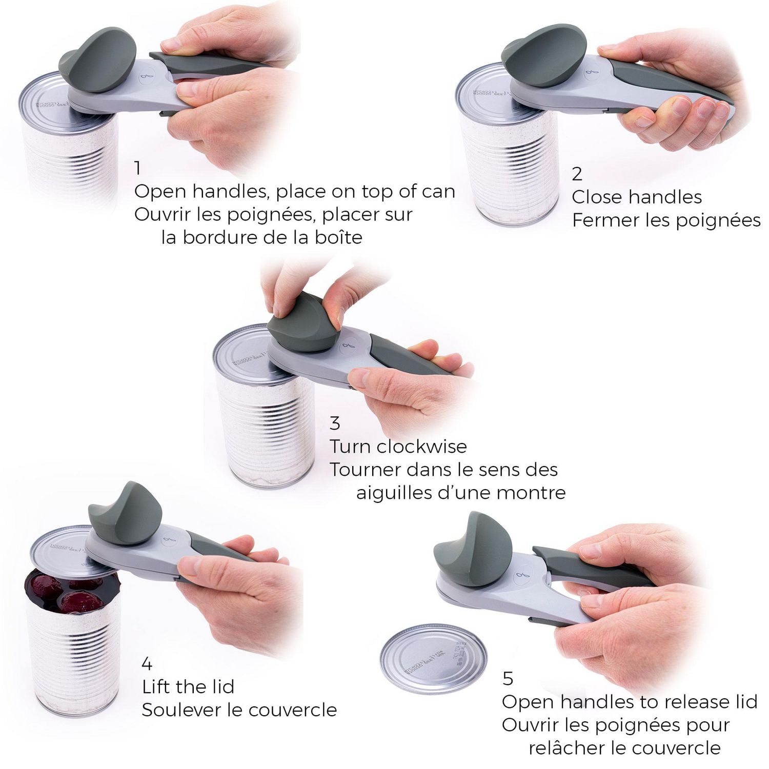 Starfrit Ouvre-Boîte MightiCan, Sécuritaire Sans Bords Tranchants, Garde Le Couvercle, Poignée Confortable, Bouton Antidérapant, Garantie 3 Ans, Coupe Lisse, Essentiel Cuisine Ouvrez vos boîtes en toute sécurité avec l'ouvre-boîte Starfrit Mightican. Aucun rebord tranchant et le couvercle ne tombe pas dans la boîte pour une utilisation hygiénique. Facile pour droitiers ou gauchers, avec bouton et poignée antidérapants pour un confort quotidien.