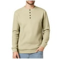 thumbnail image 3 of Sookity Long Sleeve Henley Shirts for Men Basic Solid Tee Shirts Casual Waffle Knit Shirts Lightweight Loose Fit Tshirts Men Shirts Casual Long Sleeve Beige,XXL, 3 of 9