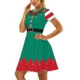 thumbnail image 1 of Mialoley Robe de Femmes, Modèle de Style de Noël à Manches Courtes Robe à Col Rond, 1 of 7