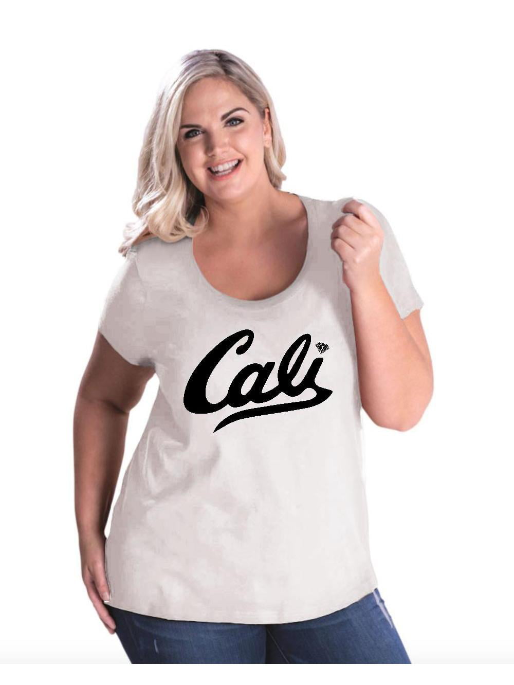 MmF - Women's Plus Size Curvy T-Shirt, up to Size 28 - California Cali ...