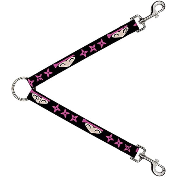 Dog Leash Splitter Ninja Star Black Pink 1 Foot Long 1 Inch Wide