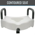 thumbnail image 5 of DMI Hi-Riser Elevated Locking Raised Toilet Seat with Armrests, 5 Inch Seat Height, Supports 250lbs, White, 5 of 7
