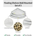 thumbnail image 5 of Afuly Corner Floating Shelves Wall Mounted, Rustic Pine Wood Corner Floating Shelf Set of 3, Distressed White Corner Wall Shelves for Living Room Kitchen Bedroom Bathroom, 9.68x9.68 Inch, 5 of 10