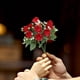 thumbnail image 4 of Ramo de rosas artificiales en miniatura | Rosas artificiales de seda para centro de mesa de boda | Decoración para el hogar y la sala de estar | Colores degradados: morado, blanco, rojo, rosa,, 4 of 6