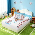 thumbnail image 4 of Manfei Cute Baseball Twin Fitted Sheet, Cartoon Letter FBedding, Light Blue F 2-Piece, 1 Fitted Sheet and 1 Pillowcase, 4 of 6