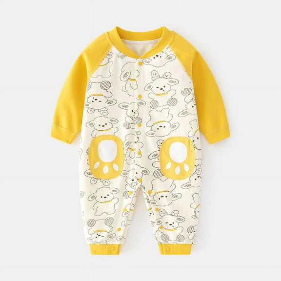 Yidarton Baby Jumpsuit Spring And Autumn Baby Boneless Long Sleeve Home Cotton Climbing Suit Baby Printed Across The Door