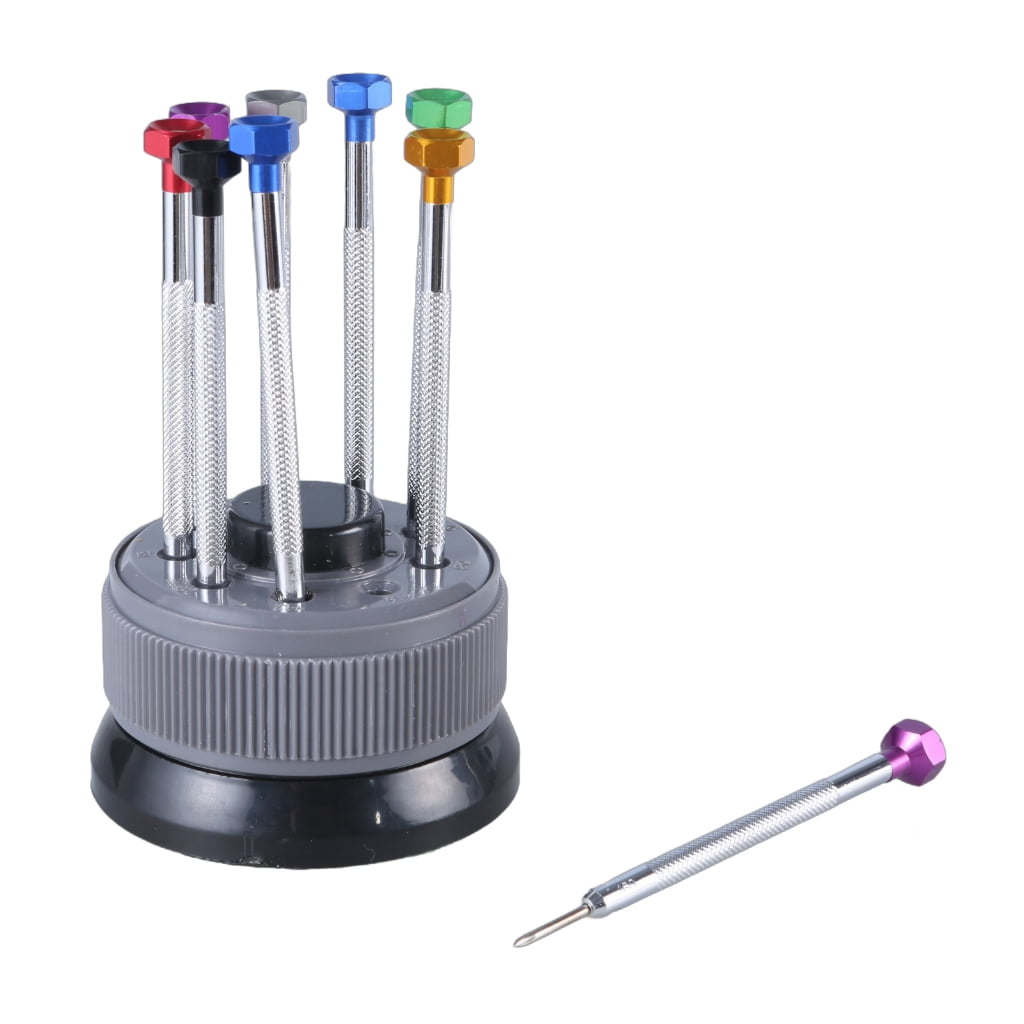 9Piece Screwdriver Set With Rotating Stand Magnetic Tips For Home and Professional Multiple Specification Watch Repair