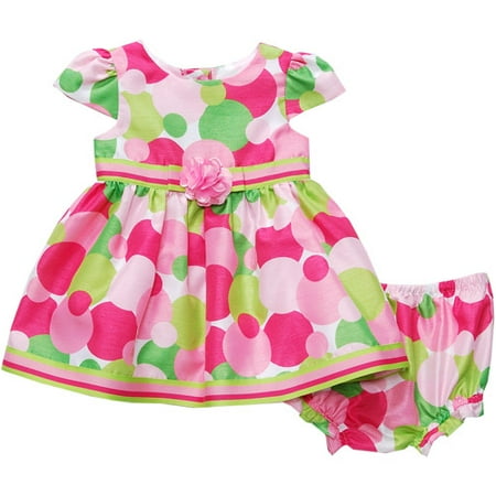George Newborn Girls' 2 Piece Short Sleeve Dress and Bloomer Set