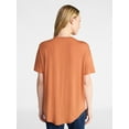 thumbnail image 4 of Time and Tru Women's Tunic Tee with Short Sleeves, Sizes XS-XXXL, 4 of 6