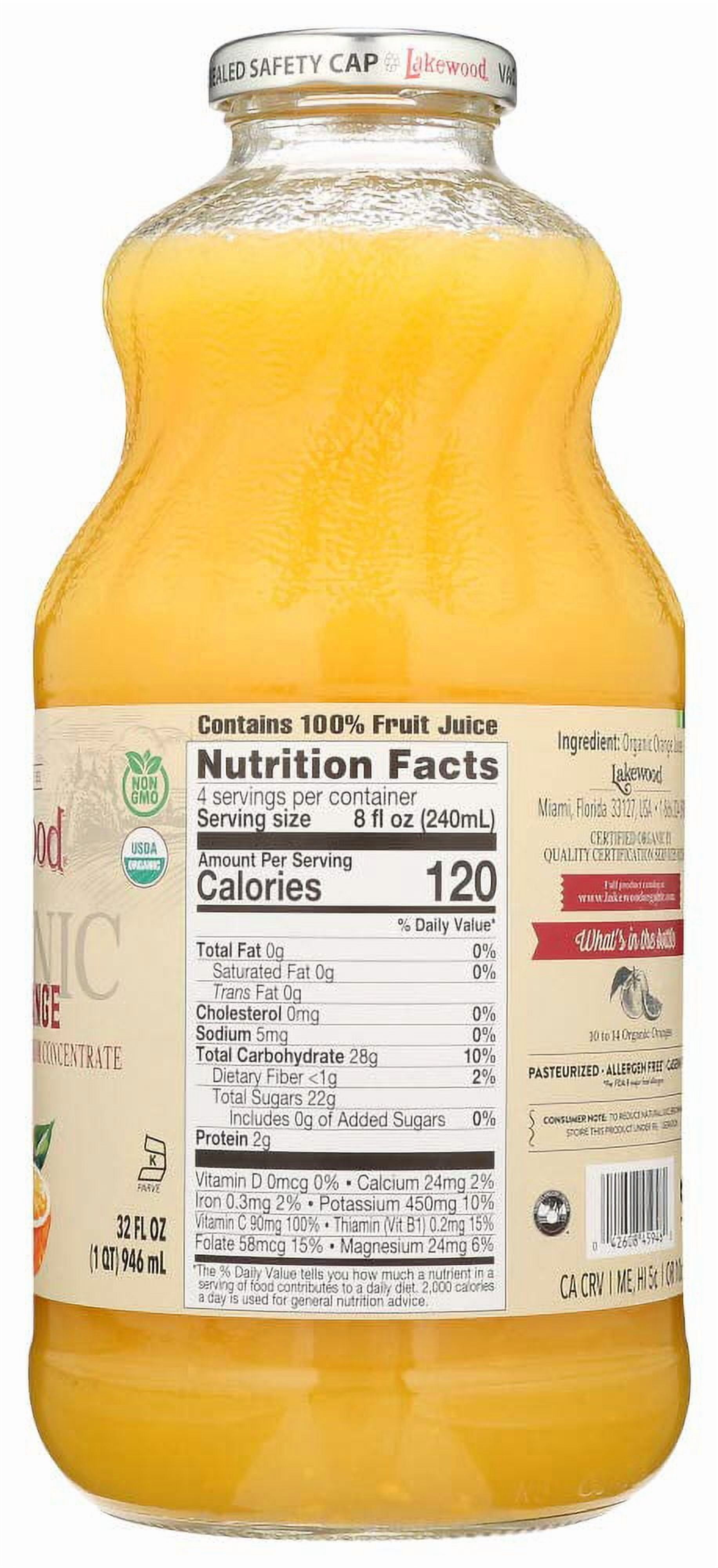 Lakewood Organic Pure Orange Juice 32 fl oz Pack of 2