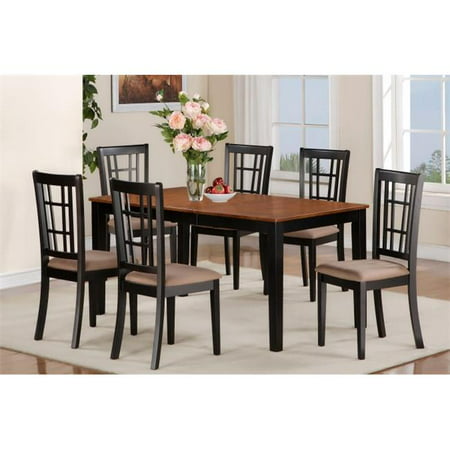 NICO7-BLK-C 7 Piece dining room table set-kitchen tables Plus 6 kitchen chairs
