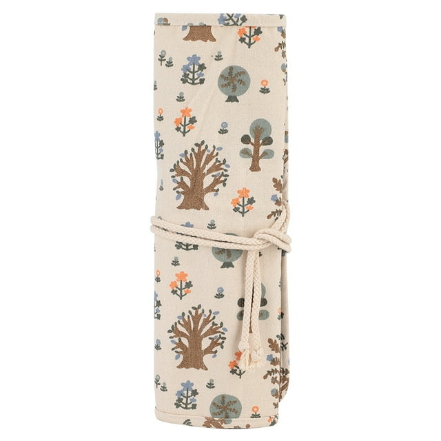 Handmade Pen Case,Floral Print Canvas Roll Pen Case Pencil Bag Eco-Friendly Materials