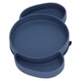 thumbnail image 2 of BOKYAN Silicone Fold‑Away Toddler Plate Set – 3‑Section, Non‑Slip, Heat‑Resistant, Easy‑Clean, Portable Dining Tray for Babies & Kids, Dark Blue, 2 of 8