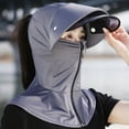 thumbnail image 6 of Women's Full Coverage Sun Protection Hood UV Shield with Removable Face Visor Neck Flap Dark Gray Free Size, 6 of 8